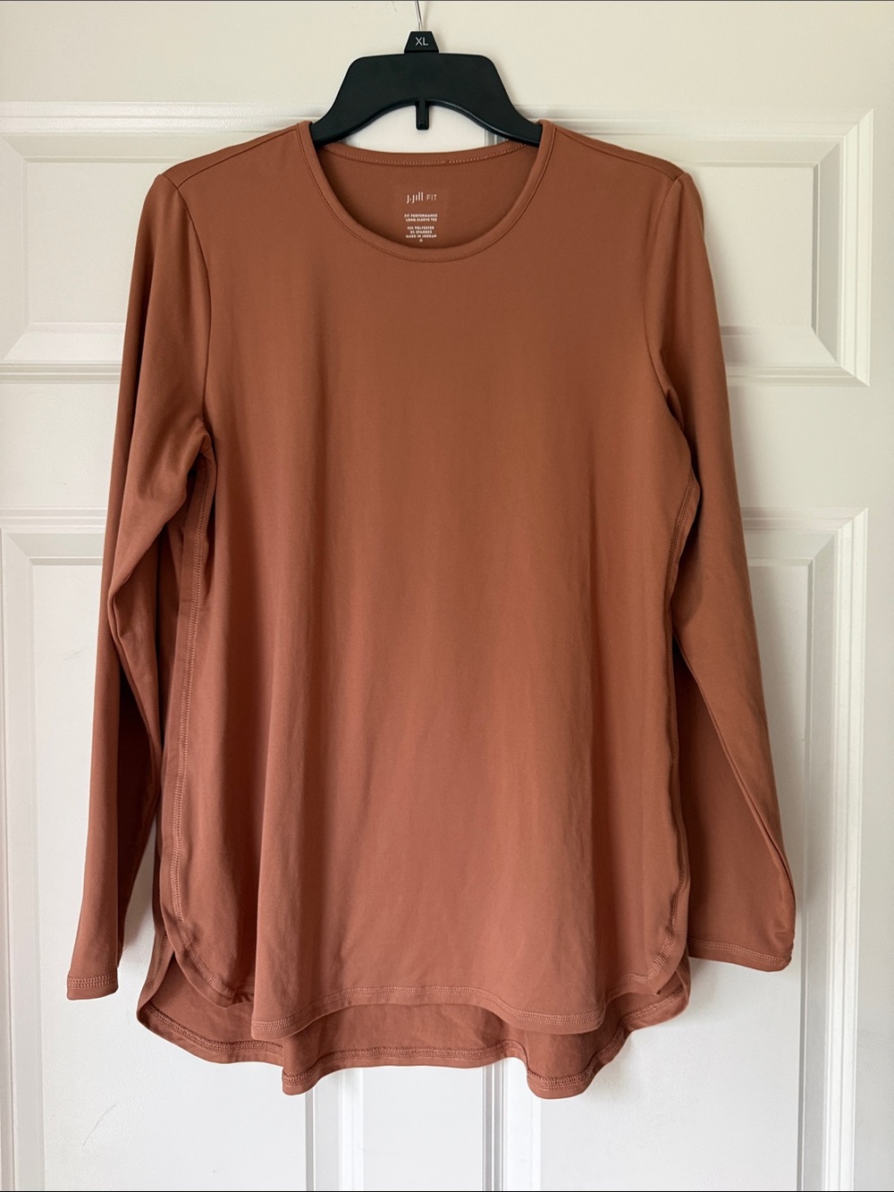J. Jill Long-Sleeve Crewneck Top in Rust